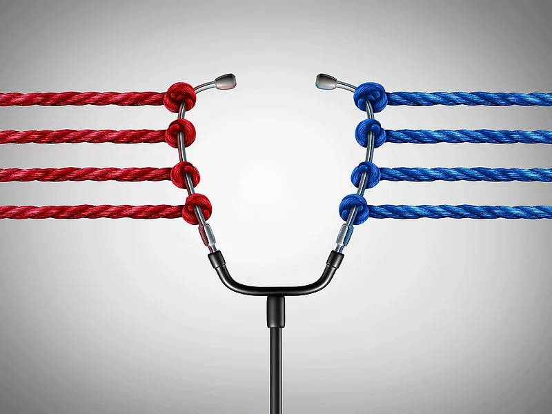 Health care and politics illustration Health care and politics illustration