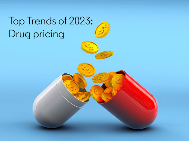 Top Trends Drug Pricing, capsule with coins