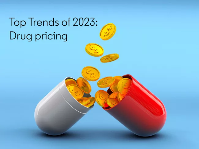 Top Trends Drug Pricing, capsule with coins