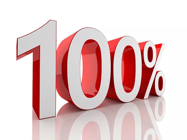 100 percentage illustration