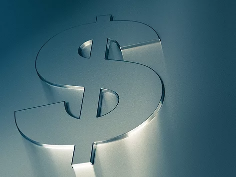 Blue gray dollar sign