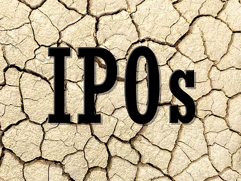 "IPOs" over dried and cracked earth