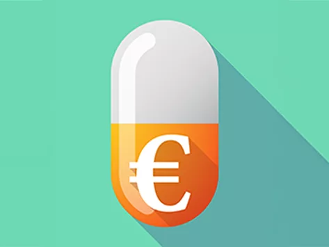 Pill with Euro currency symbol