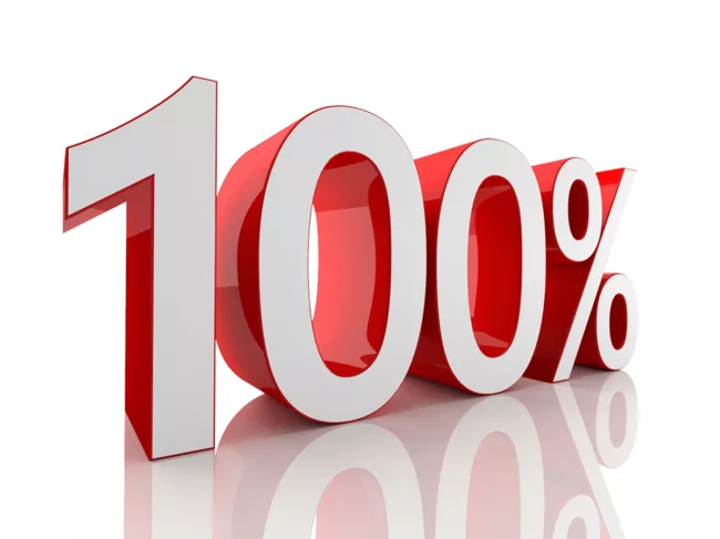 100 percentage illustration