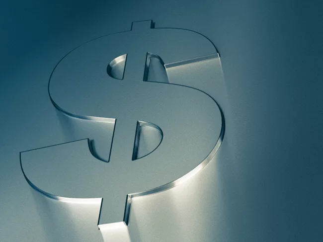 Blue-gray dollar sign