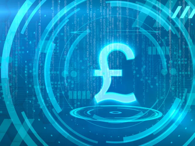 Pound sign on tech background