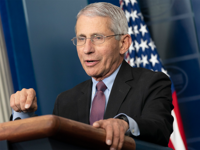 NIAID Director Anthony Fauci speaking at a White House briefing