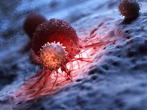 CAR T cell attacking cancer cells
