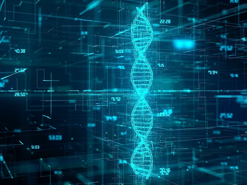 DNA on digital background DNA on digital background