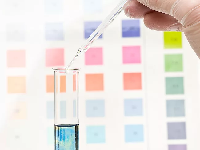 Test tube and pH chart