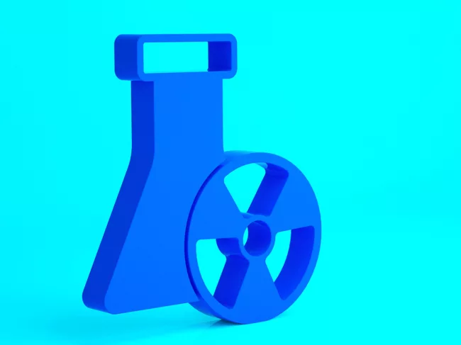 Beaker and radioactive icons