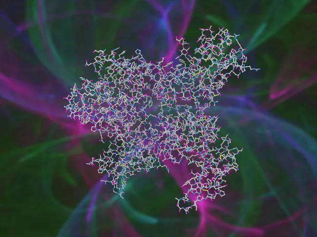 Molecular model of interleukin-15 (IL-15)