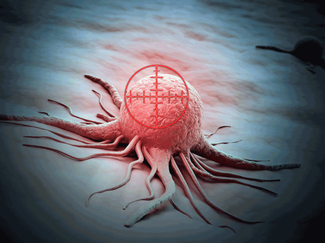 Cancer cell targeted in crosshairs