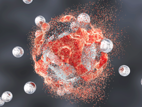 Cancer cell destruction by nanoparticles 