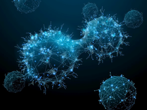 Digital cancer cells illustration