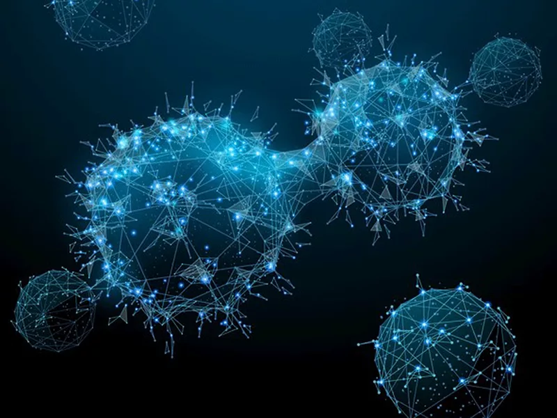 Digital cancer cells illustration