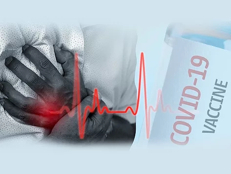 Person with chest pain after receiving a COVID-19 vaccine