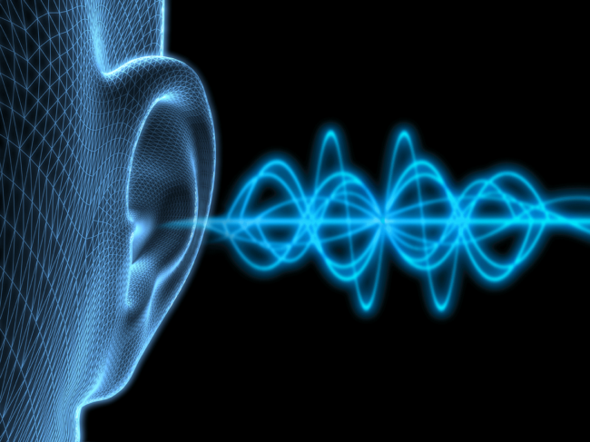 Ear and sound waves illustration