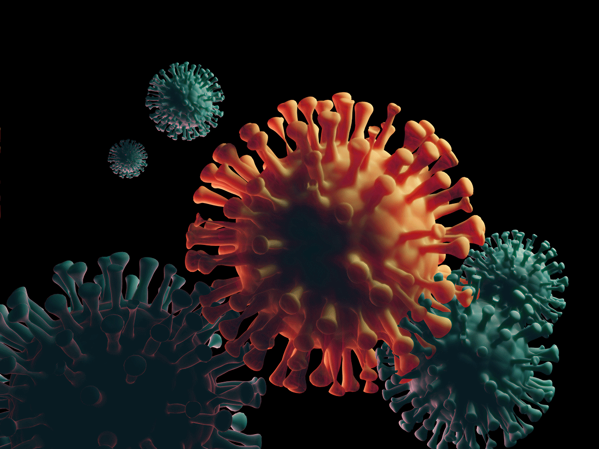 Coronavirus mutation illustration