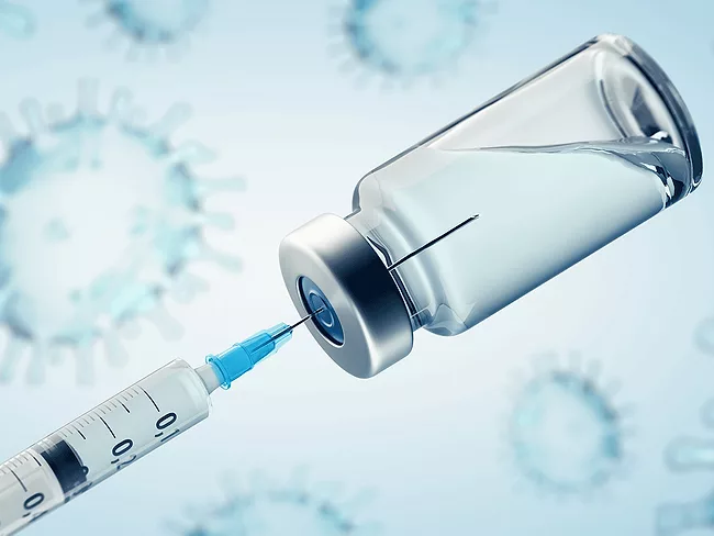 Virus and vaccine illustration