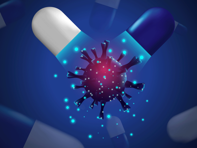Virus and drug illustration