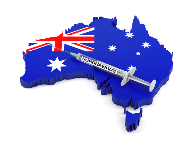 Australia and coronavirus syringe