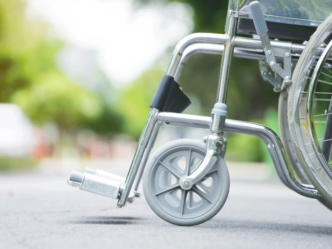 Closeup of wheelchair