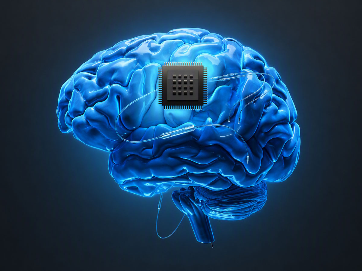 Blue brain with computer chip
