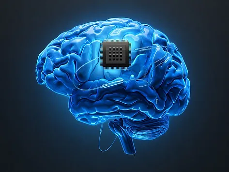 Blue brain with computer chip