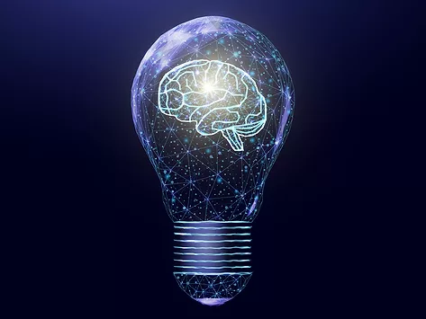 Brain as light bulb filament