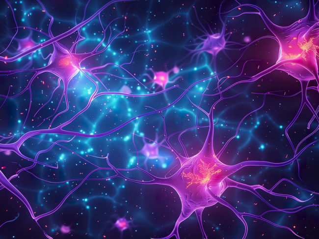 Neurons with dendrites affected by amyloid plaques in Alzheimer's disease