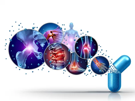 Open capsule delivering pain relief to body