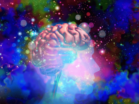 Psychedelic drug  brain illustration