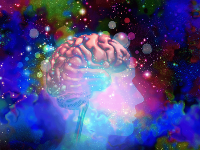 Psychedelic drug- brain illustration