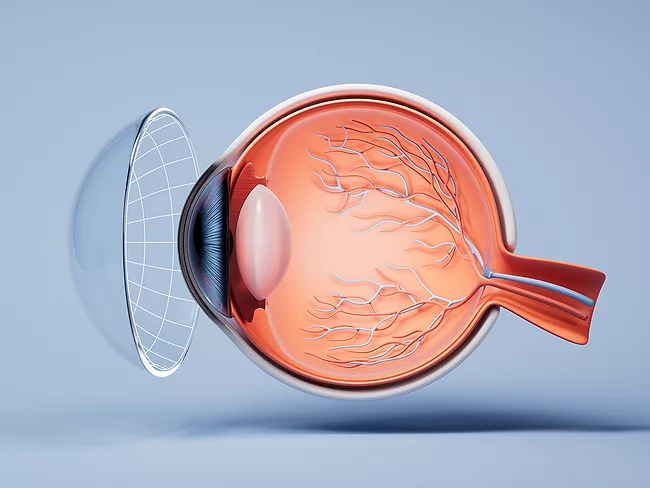 Eye anatomy and contact lens