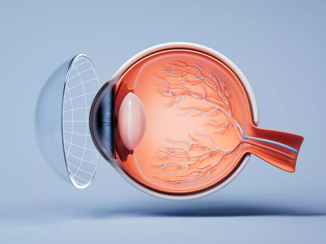 Eye anatomy and contact lens