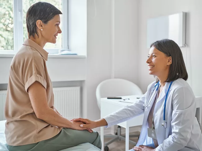 Woman at doctors office visit