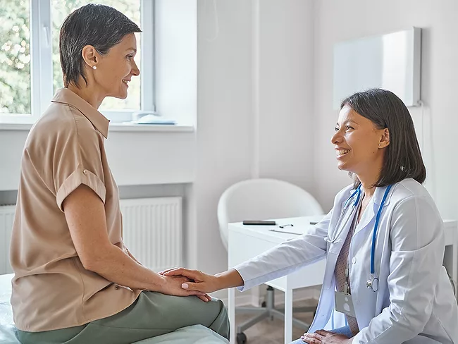 Woman at doctors office visit